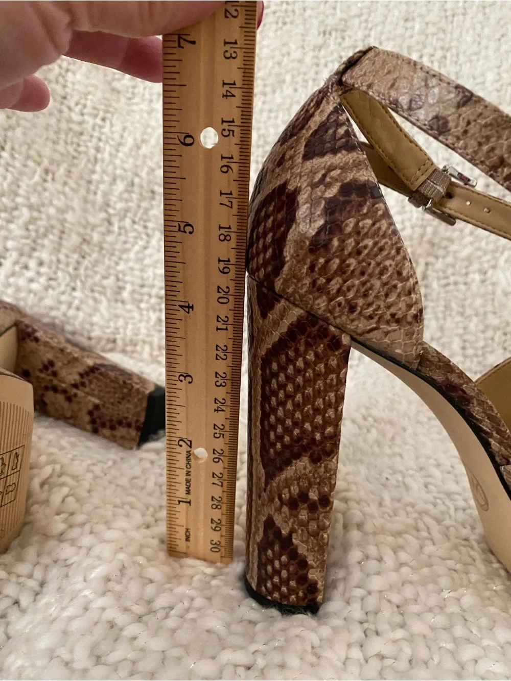 Michael Kors Brown Snake-Print Platform Heels